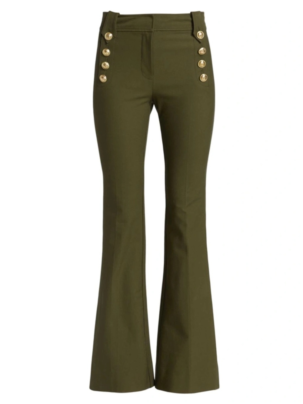 $385 Derek Lam 10 Crosby Robertson Flare Trousers In Army | Size 10